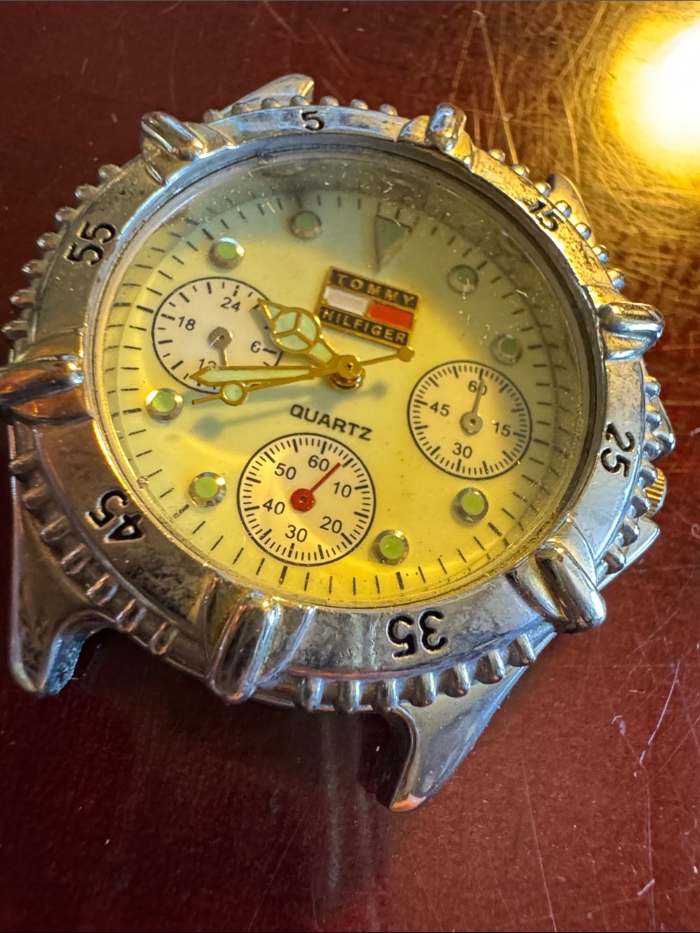 Tommy Hilfiger Silver Case Watch with Yellow Dial